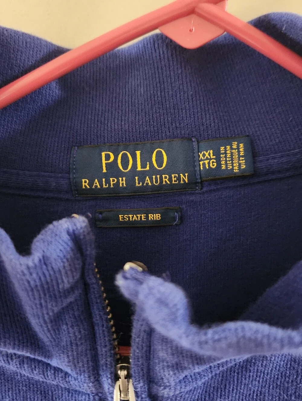 Polo Ralph Lauren 1/4 Zip Estate Rib Pullover Sweatshirt Adult Size XXL Preppy
